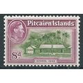 Pitcairn Island 1951 SG6a 8d Olive-Green & Mage...