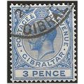 Gibraltar 1922 SG95 3d Bright Blue Fine Used . ..