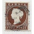 GAMBIA 1880 CLASSIC 4d BROWN WMK CC SIDEWAYS LE...