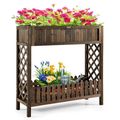 2-Tier Wood Raised Garden Bed for Vegetable and...