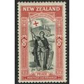 New Zealand 1946 Peace Issue 8d Black and Carmi...