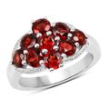 RED Garnet Sterling Silver Designer Ring natura...