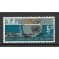 MALTA 1969 UNITED NATIONS 5d DOVE OF PEACE UN E...