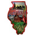 Illinois State Outline Foil Fridge Magnet