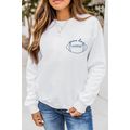 White game day Rugby Embroidered Casual Sweatshirt