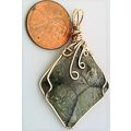 Chiastolite Fairy Cross Gold Wire Wrap Gemstone...