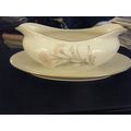 Vintage Sone Pink Thistle Gravy Boat w/Attached...
