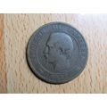 France 1853B Napoleon III 10 Centimes Coin