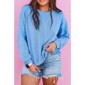Myosotis Pearled Sleeves Drop Shoulder Round Ne...