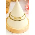 Gold Triple Heart Double Layer Adjustable Chain...