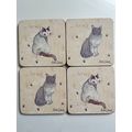 ALEX CLARK CAT MIAOW COASTERS (SET OF 4)
