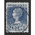 NETHERLANDS 1923 ANNIV QUEENS ACCESSION 20c BLU...
