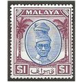 Perak 1950 SG146 $1 Blue & Purple Mounted Mint ...