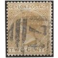 Ceylon 1883 SG146 2c Pale Brown Wmk Crown CA Go...