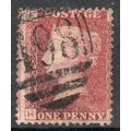 Sg43 1d red plate 144 FINE USED " H I " (REDS)
