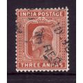 INDIA 1902 SG 127 3a ORANGE BROWN FINE USED#7