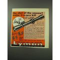 1959 Lyman All-American 4-X Scope Ad - A Sure Kill