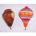 Vintage Lot of 2 Throw Throwing Tops, 1 Hardwoo...
