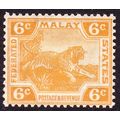 FEDERATED MALAY STATES 1922 6c Leaping Tiger Or...