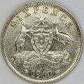 AUSTRALIA 1960 Sixpence 50% Silver (A)