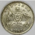 AUSTRALIA 1961 Sixpence 50% Silver (A)