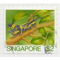 SINGAPORE 1985 INSECTS GRASS HOPPER $2 BOTH PRI...