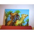 A CAMEL AND THE BLUE MEN, MOROCCO, MAROC used p...