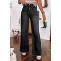 Black Wide Leg Pocketed High Waist Jeans