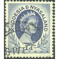 Rhodesia & Nyasaland 1954 - SG2 - 1d blue - used