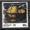 AUSTRALIA 1985 90c GLOBE & HAND FROM DAMPIERS J...