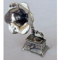 Old gramophone silver miniature