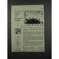 1931 Matson Line Ad - Mariposa Premiere Voyage