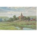 PC21497 Alfriston Church and Downs. Sussex. S. ...