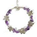 Amethyst Antique Silver Butterfly Bracelet