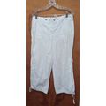 LizWear White 100% Cotton Ladies Pants w/drawst...