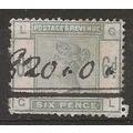 1883 SG194 6d Dull Green Fine Used Fiscal Cance...