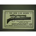 1934 Weaver 3-30 Scope Ad - The new 3-30 Scope