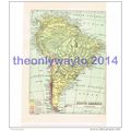 South America - Vegetation, Book Map Illustrati...