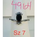 Ring Bomb Party Sz7 RBP Radiant Black Gem Rhodi...