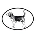 Dog Breed Oval Vinyl Car Decal Black & White St...