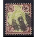 GB 1902 - 10 KEV11 4d Brown & Green Used Stamp....