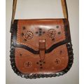 ANTIQUE VINTAGE 70'S LARGE STAMPED LEATHER SADD...