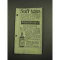1918 Absorbine Jr Liniment Ad - Stiff Aching Limbs
