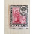 Zanzibar 1961 1s Carmine & Black Mounted Mint M...
