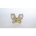 Small crystal butterfly gold hair claw clip bri...