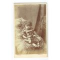 Victorian cdv photo infant with curly hair Stok...