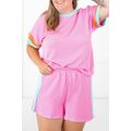 Bonbon Plus Size Color Block Corded Knit Tee an...