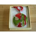 Fabulous Red & Lime Green Mosaic Design Pendant