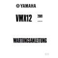 YAMAHA VMX12 WARTUNGSANLEITUNG MOTORRAD 454 SEI...