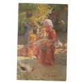 NEL CORTILE painting by Pietro Chiesa unused vi...